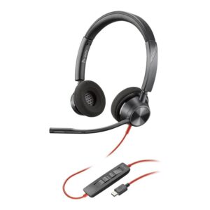 Auriculares poly blackwire 3320 stereo negro