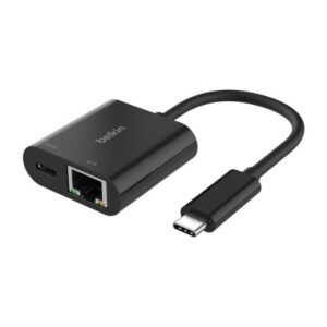 Adaptador usb tipo c a usb tipo c - rj45 belkin macho - hembra - negro