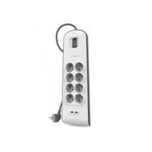 Regleta alimentacion belkin bsv804vf2m - v2 8 tomas con proteccion 2x usb tipo a interruptor color blanco