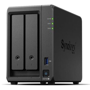 Servidor nas synology disk station ds725+ 4gb 2 bahias gigabit ethernet