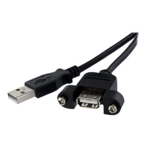 Cable usb 2.0 startech 0.30m -  macho - hembra -  negro