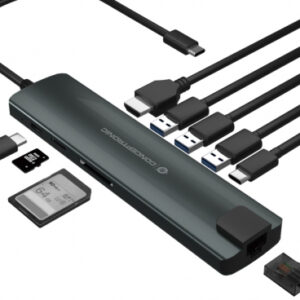 Adaptador conceptronic usb tipo c 9 en 1 hdmi -  usb - c -  pd -  usb 3.0 -  sd -  micro sd -  rj45