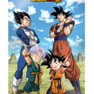 Poster 3d 58x38cm battle of gods goku vegeta family dragon ball super