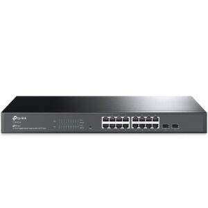 Swicht tp - link 16 puertos 10 - 100 - 1000mbps con 2 ptos sfp gestionable rack 19 pulgadas