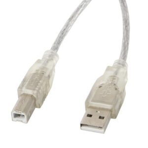 Cable usb lanberg usb - a macho a usb - b macho ferrita 5m transparente