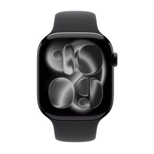 Smartwatch apple watch s11 gps + cellular 46mm jet black aluminium case  black sport band -  m - l