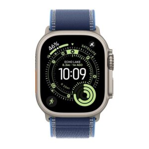 Smartwatch apple watch ultra 3 gps + cellular 49mm natural titanium case blue trail loop -  s - m