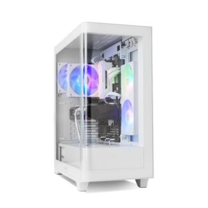 Caja ordenador gaming nox hummer ether atx argb cristal templado blanca