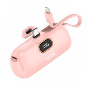Bateria Externa Power Bank 5.000 mAh COOL Cápsula Rosa