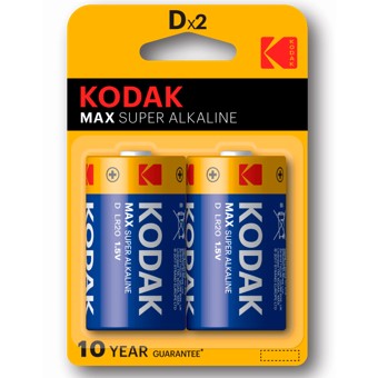 Blister pilas kodak alcalina max  d lr20 1.5v -  blister 2 pilas