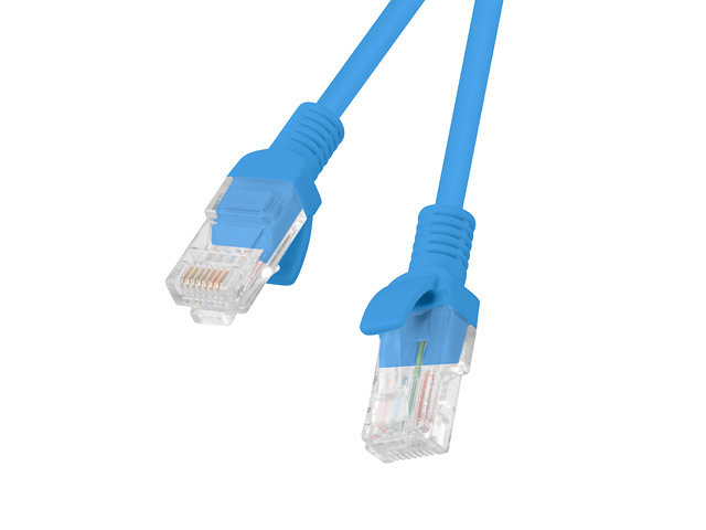 Cable red lanberg latiguillo cat.6 utp 0.5m azul fluke passed