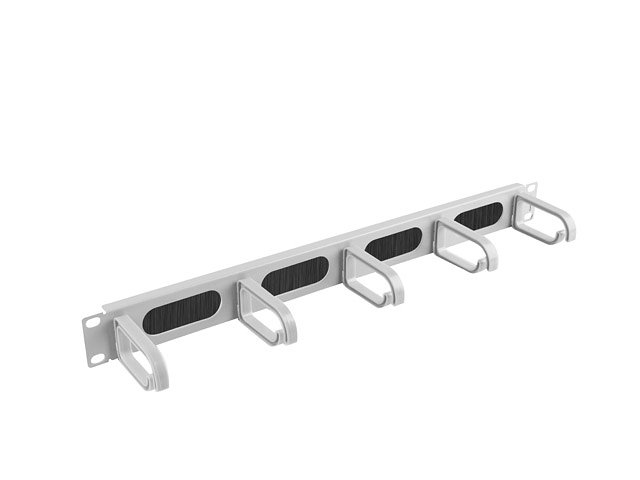 Organizador de cables lanberg 19 pulgadas con brush panel 5 rings -  type b 1u gris