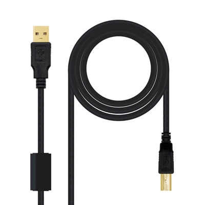 Cable usb 2.0 tipo a usb tipo b nanocable 3m negro macho - macho impresora