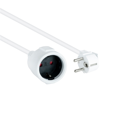Cable de alimentacion schuko nanocable 2m -  macho - hembra -  blanco