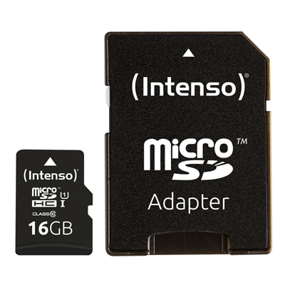 Tarjeta memoria micro sd intenso 16gb uhs - i cl10 + adaptador sd