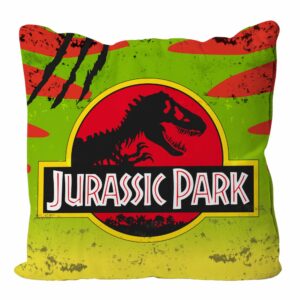 Cojin cuadrado logo coche jurassic park envasado vacio