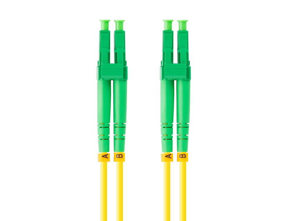 Latiguillo fibra optico lc - apc lanberg 1m mono duplex g657a1 lszh amarillo
