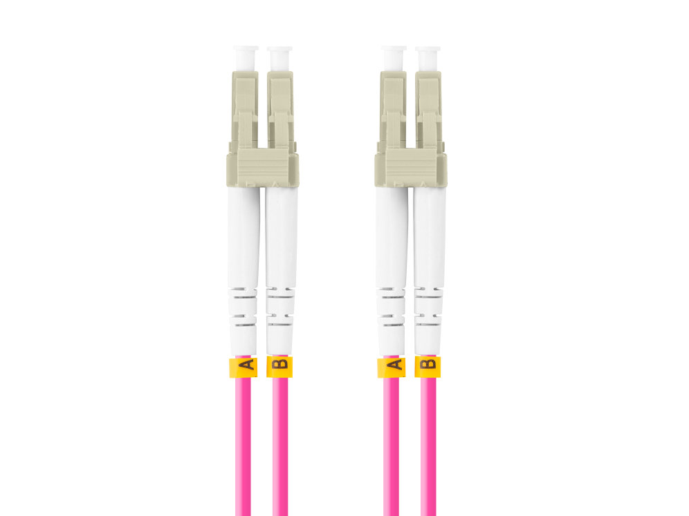 Latiguillo fibra optica lc - upc lanberg 1m multi duplex om4 50 - 125 lszh violeta