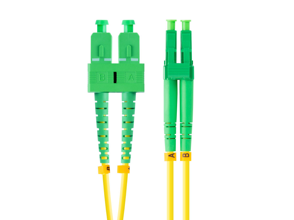 Latiguillo fibra optica sc - apc a lc - apc lanberg 2m mono duplex g657a1 lszh amarillo