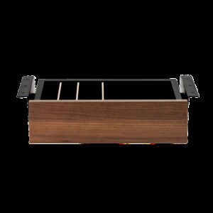 Cajon phoenix para escritorio artisan combinación negro y madera nogal