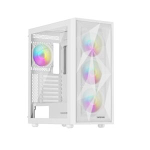 Caja ordenador gaming genesis diaxid 605 argb atx cristal templado blanca