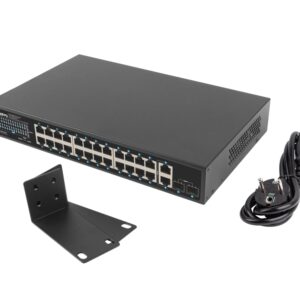 Switch lanberg 24 ptos 1gb poe+ - 2x sfp 2x gbit ethernet 250w rack 19