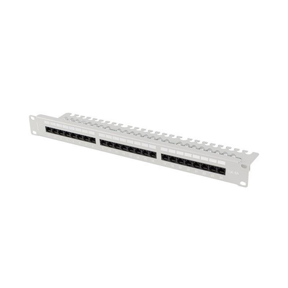 Patch panel lanberg 24 puertos 1u 19 pulgadas cat.6a utp con organizador cables gris