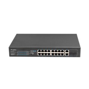 Switch lanberg 18 puertos 100mb 16xpoe+ - 2x gbit ether 250w rack 19 pulgadas