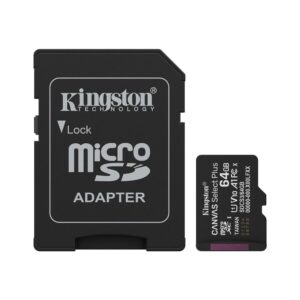 Tarjeta memoria micro sdxc 64gb kingston canvas select plus +  adaptador sd
