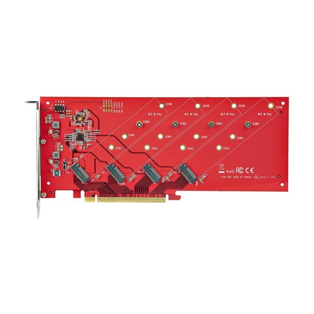 Tarjeta de interfaz startech quad - m2 - pcie - card - b