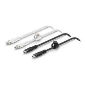 Cable usb tipo c belkin 1m -  macho - macho -  pack 2 blanco - negro