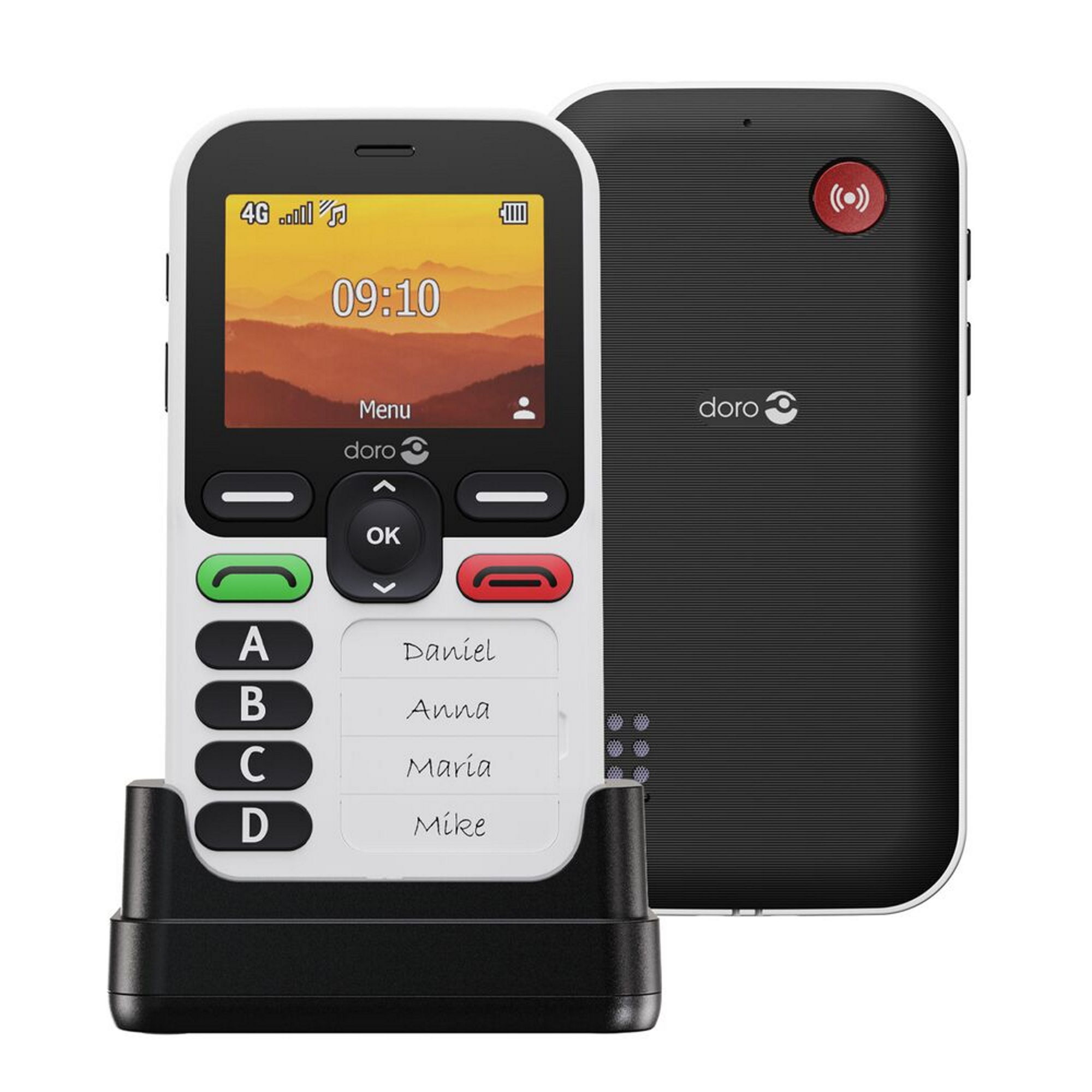 Telefono movil doro leva x10 - 2.4 pulgadas - 4g - blanco - negro