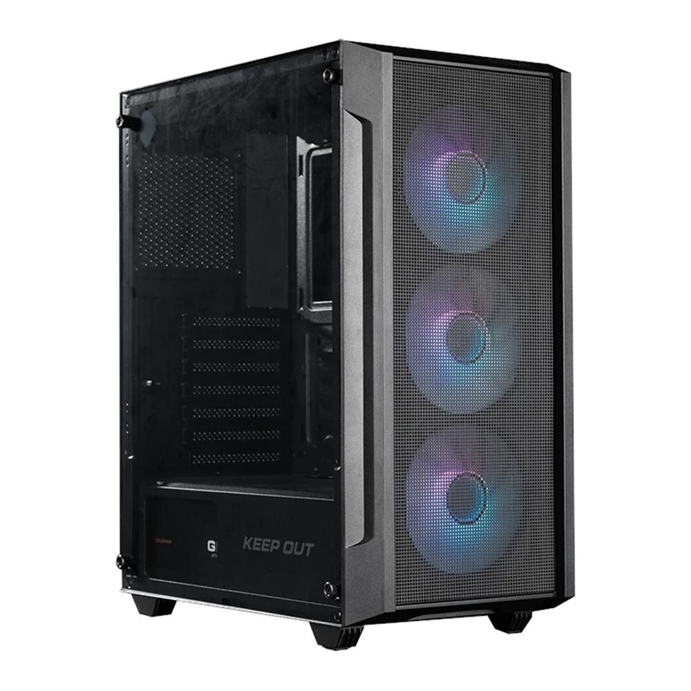 Caja ordenador gaming keep out ko xc - 200 matx rgb cristal templado negra