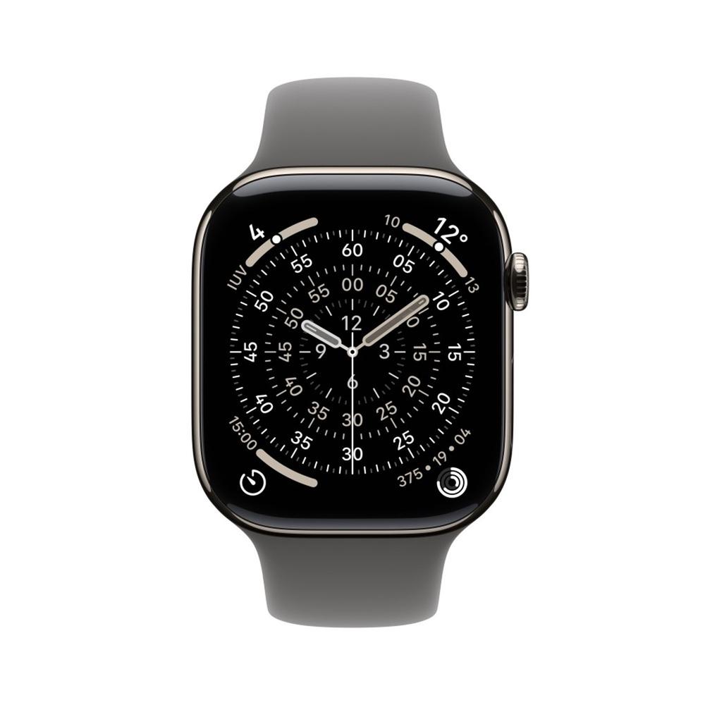 Smartwatch apple watch s11 gps + cellular 42mm natural titanium case stone grey sport band s - m