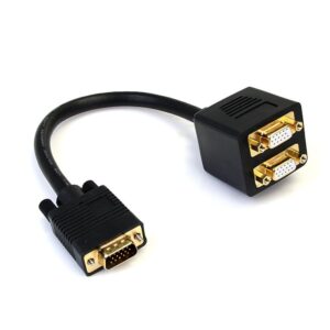 Cable vga startech 0.3m -  macho - hembra -  negro