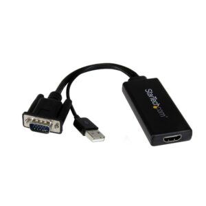 Adaptador vga a hdmi startech macho - hembra -  negro + alimentacion usb