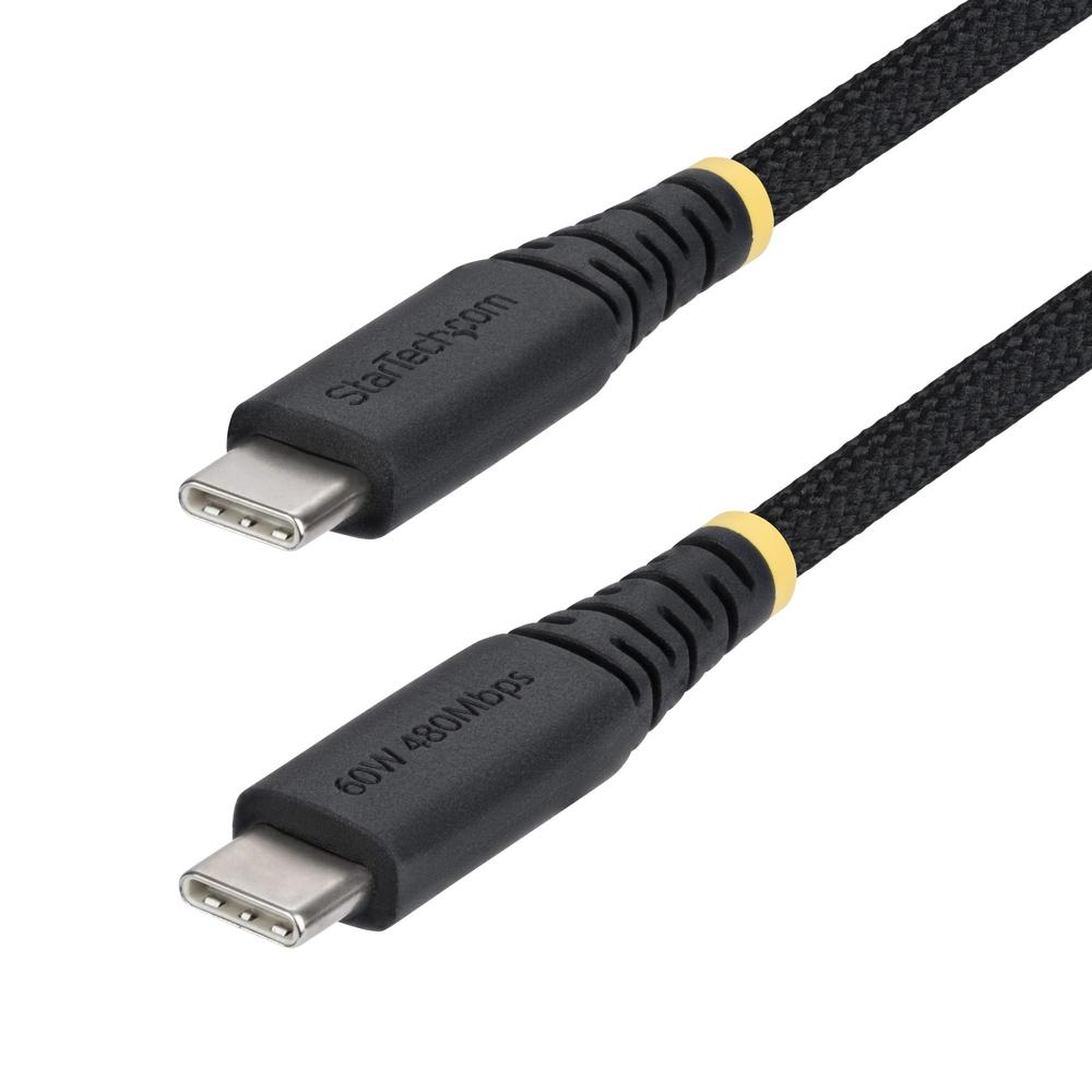 Cable usb tipo c startech 0.15m -  macho - macho -  negro trenzado