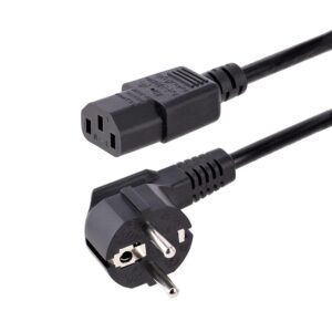 Cable schuko a c13 startech 2m -  macho - hembra -  negro