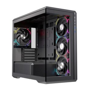 Caja ordenador gaming einarex zm800 matx rgb cristal templado negra