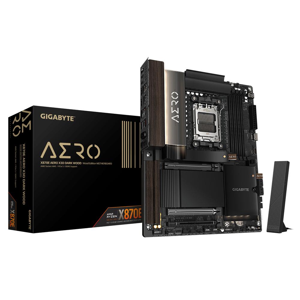 Placa base gigabyte gigabyte x870e aero x3d dark wood am5 atx -  4x ddr5 -  4x sata3