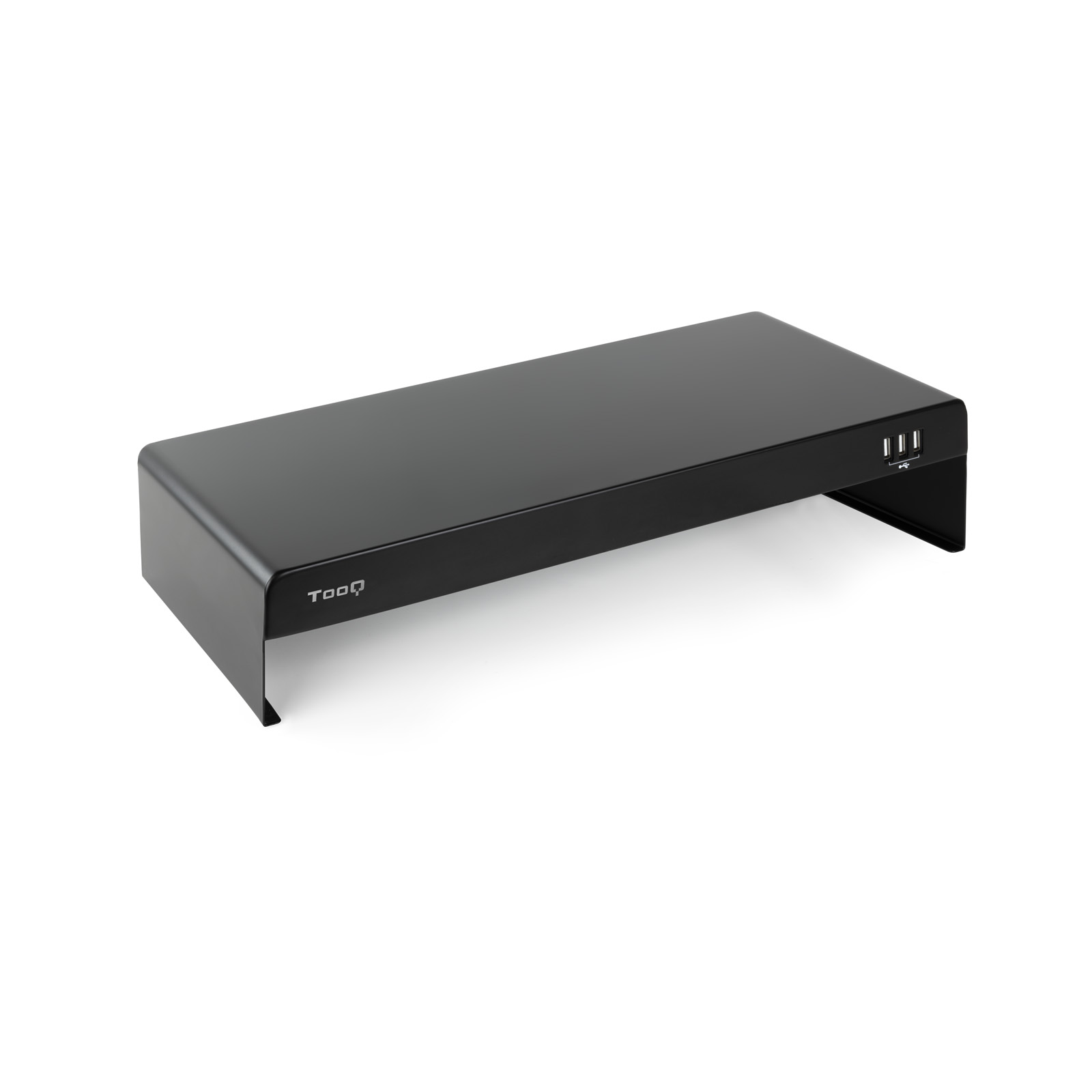 Elevador soporte de monitor tooq metalico negro con usb