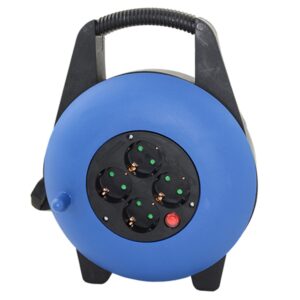 Regleta alargadera enrollacables 4 tomas - 15m - 16a - 250v - 3x1.5mm - color azul
