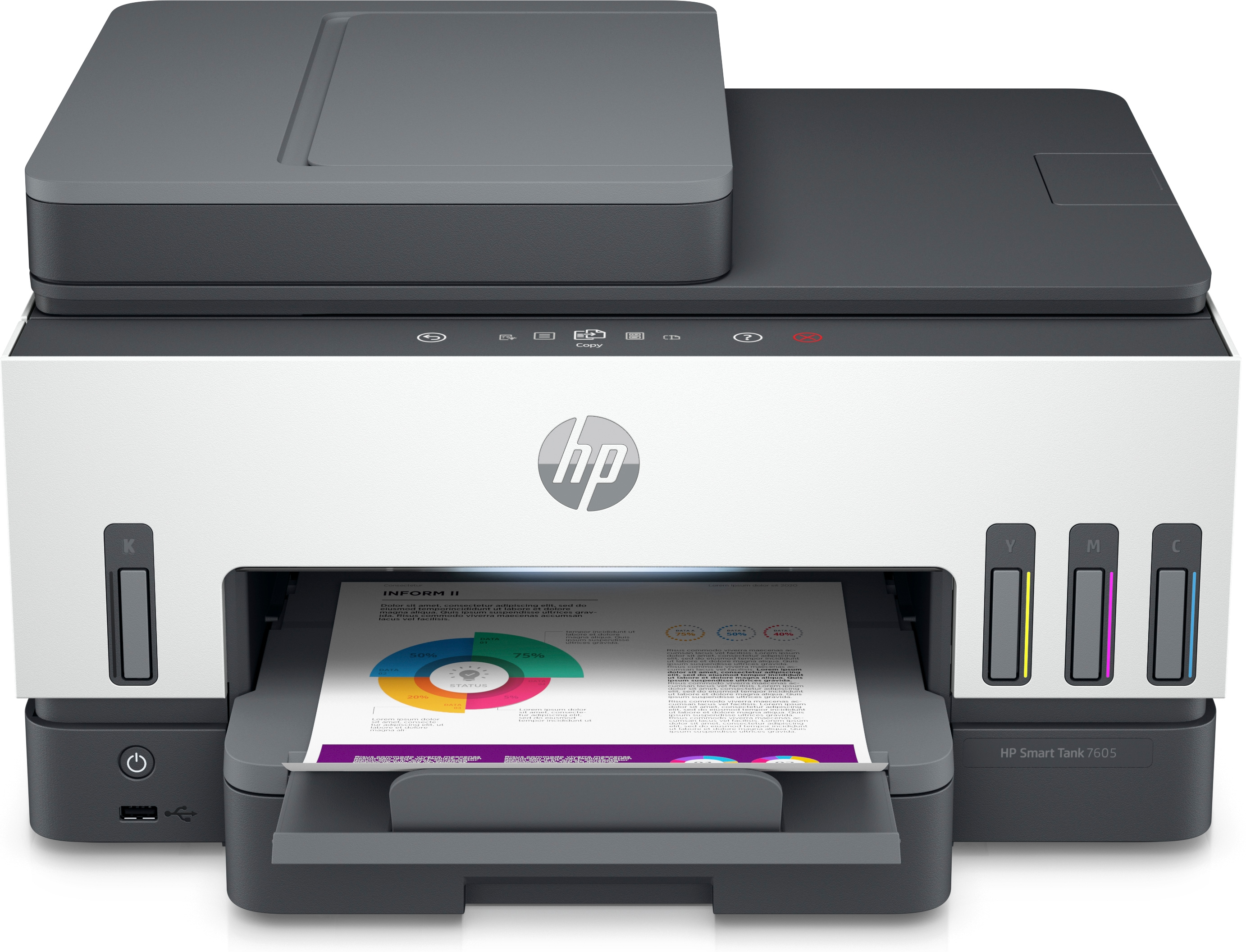 Multifuncion inyeccion hp smart tank 7605 color wifi duplex