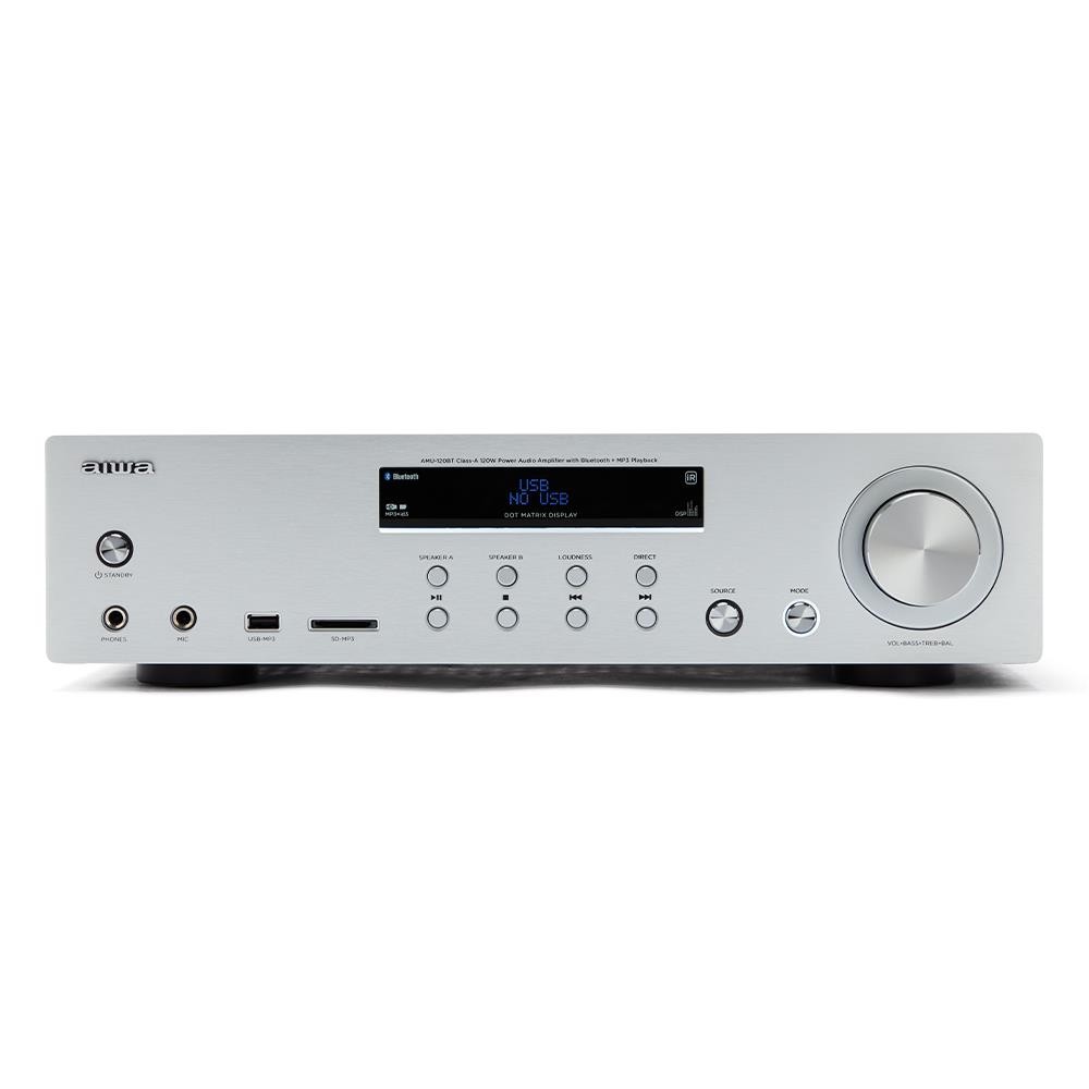 Amplificador estereo aiwa amu - 120bt 120w silver
