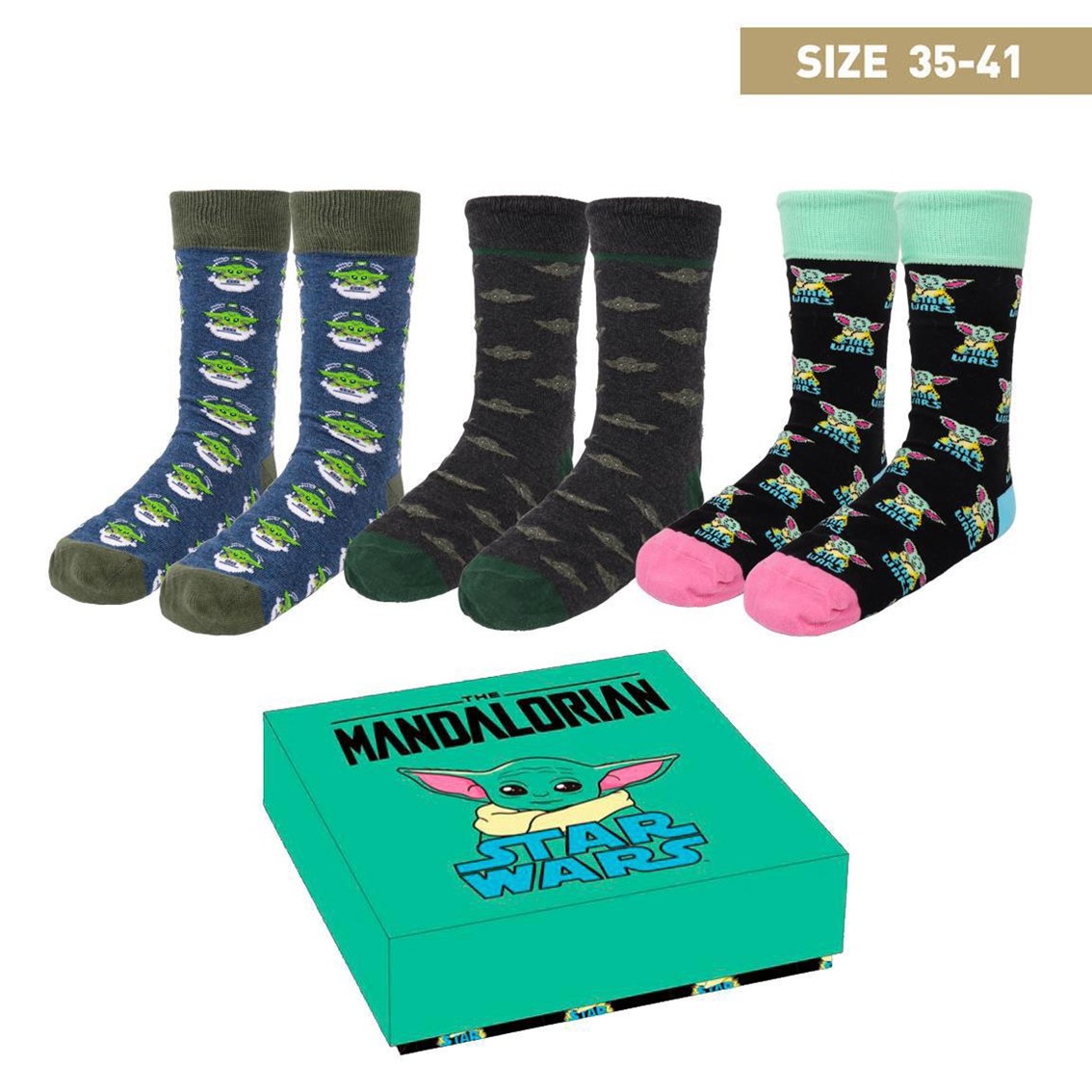 Pack calcetines 3 piezas cerdá star wars the mandalorian the child talla 36 - 41