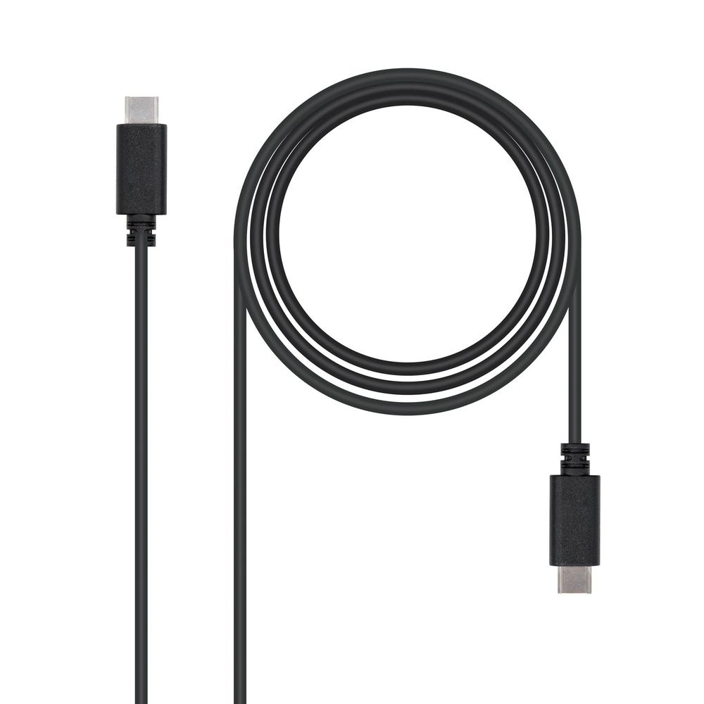 Cable nanocable  usb 2.0 3a tipo usb c - m - usb c - m negro 1.0m