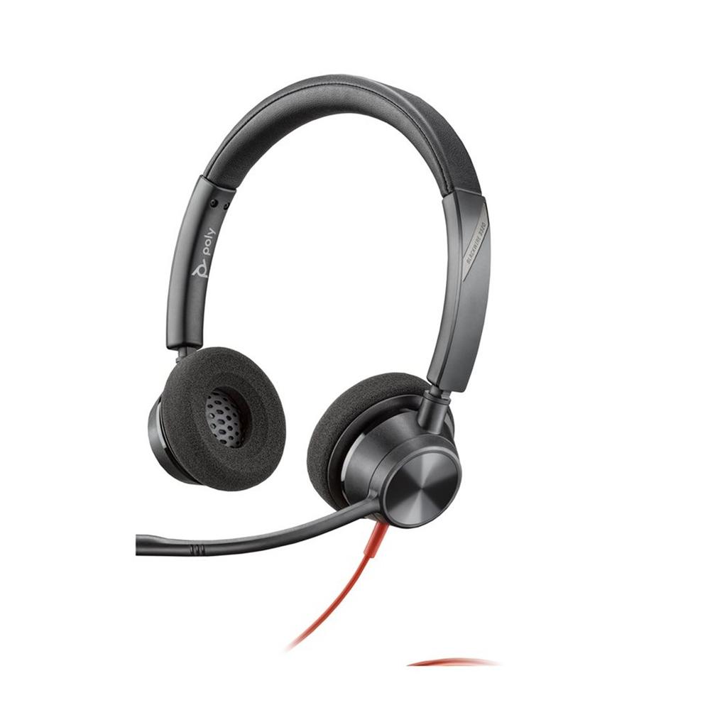 Auriculares poly estéreo blackwire 3325 con certificación microsoft teams usb - c + adaptador usb - c - a