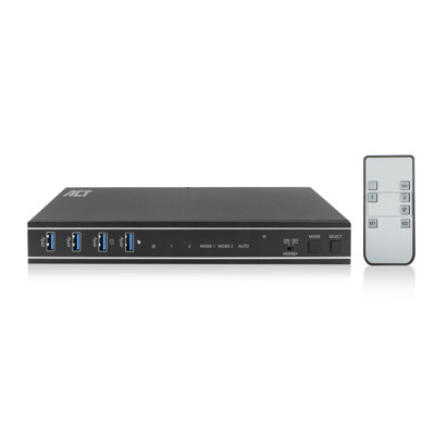 Conmutador kvm act connectivity 2 puertos usb 3.2   - hdmi -  dual 4k -  2pc