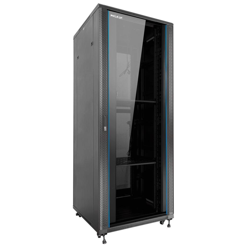 Armario rack de suelo 19 pulgadas phasak pro 37u negro 800x1000 montado pho 8137