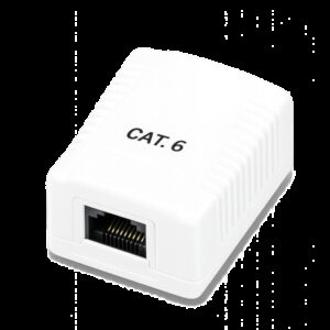 Roseta de superficie phasak cat 6 utp caja 1 puerto hembra rj45